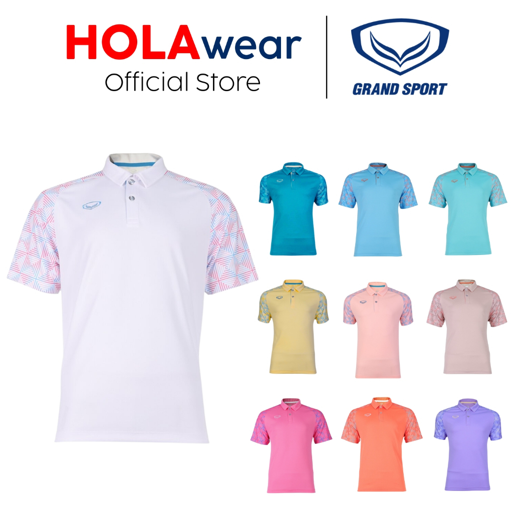 [มีส่งด่วน] เสื้อโปโล Grand sport 72-083 โปโลพิมพ์ลาย ไหล่สโลป