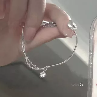 GLAMOR✨กำไลเงินแท้ Star Half Bracelet จี้ดาว เงินแท้925 กำไลผู้หญิงสไตล์มินิมอล ปรับขนาดได้