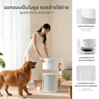 Simplus PP Krit เครื่องฟอกอากาศสัตว์เลี้ยง ดับกลิ่นสัตว์เลี้ยง CADR 480m³/h 7 ชั้นกรอง ไอออนลบ PM2.5 แอป AI Mode KQJH010