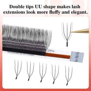 ขนตา NAGARAKU 3D UU (Air Series) Split Tips ฟุ้งธรรมชาติ นุ่มเบา ต่อเสร็จไว ขนตานาการากุ ขนตาปลอม ขนตาหนา0.07