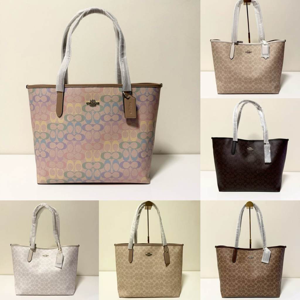 พร้อมส่ง ของแท้ เลือกสีด้านใน CITY TOTE IN SIGNATURE CANVAS ราคา ถูกที่สุด ดีลบีเคเค