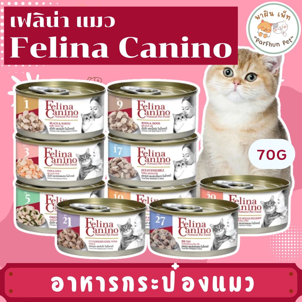 Felina Canino อาหารเปียกในเกรวี่ แบบกระป๋อง สำหรับสุนัข ไม่เติมเกลือ ไม่ใส่วัตถุกันเสีย ( ขนาด 85กรัม / 1กระป๋อง )