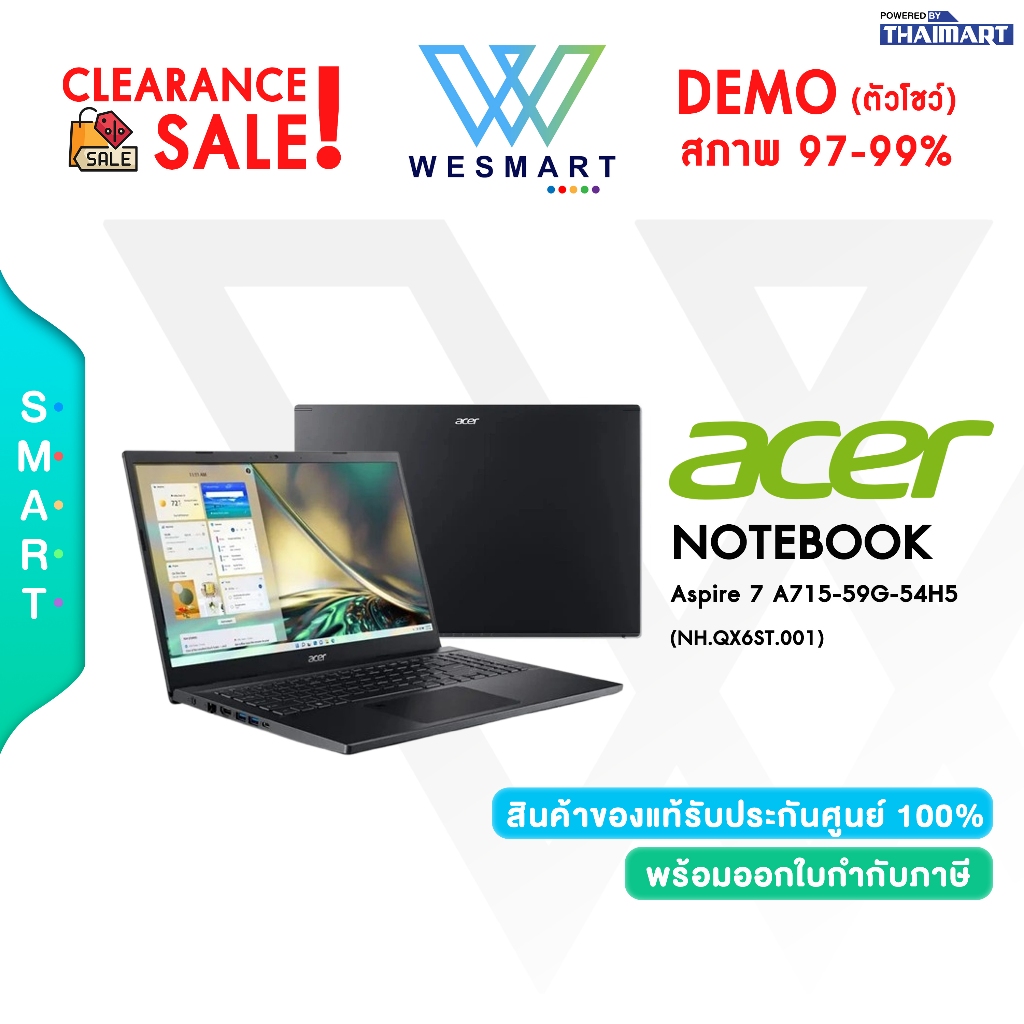 #Demo Acer Aspire 7 A715-59G-54H5 (NH.QX6ST.001)Intel Core i5-12450H/Windows 11 Home/Warranty 1 Year