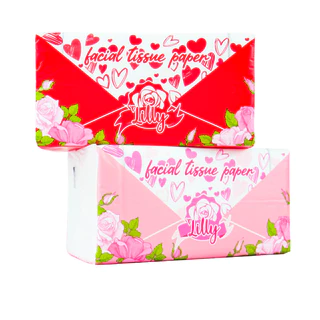 ยกลัง กระดาษทิชชู่เช็ดหน้า Lilly 240แผ่น วาเลนไทน์ 1ลัง 10แพ็ค 40ห่อMD
