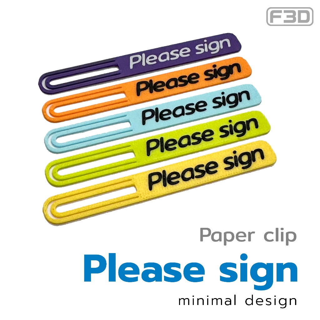 (20 ชิ้น) คลิปเสียบกระดาษ Please Sign สีสดใส ใช้ได้นาน