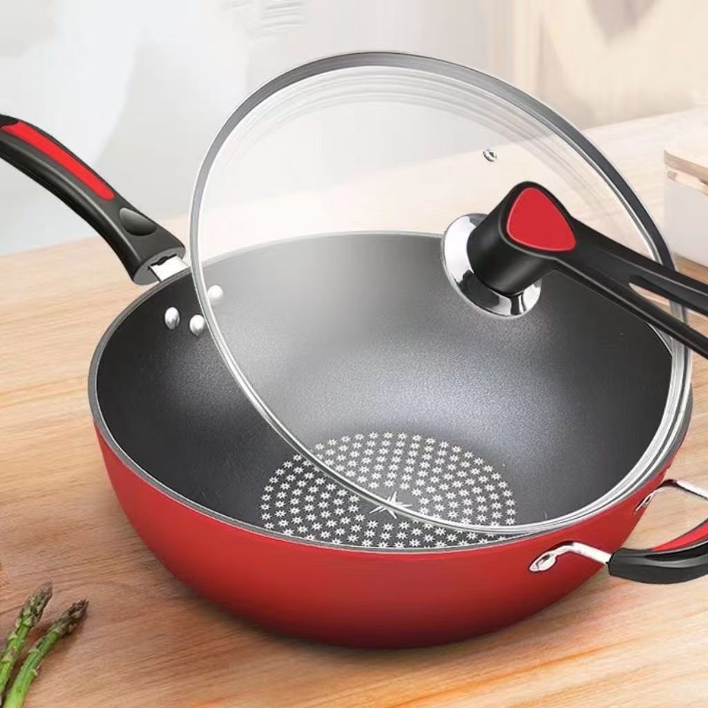 กระทะเคลือบ 30/32/34CM กระทะไม่ติด เคลือบหนาทนทาน กระทะเทฟล่อน ใช้ได้กับเตาทุกประเภท