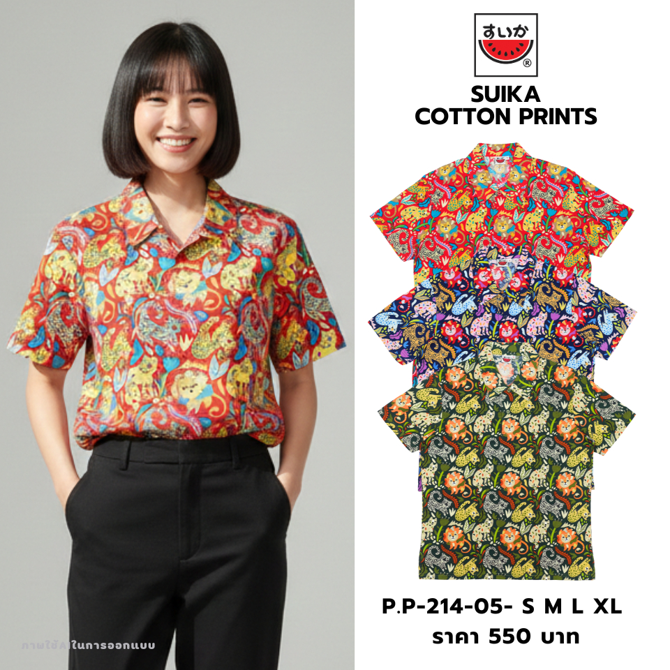 เสื้อแตงโม (SUIKA) -เสื้อยืดคอปกแขนสั้นพิมพ์ลาย ( P.P-214 329 304 307) — صورة 4