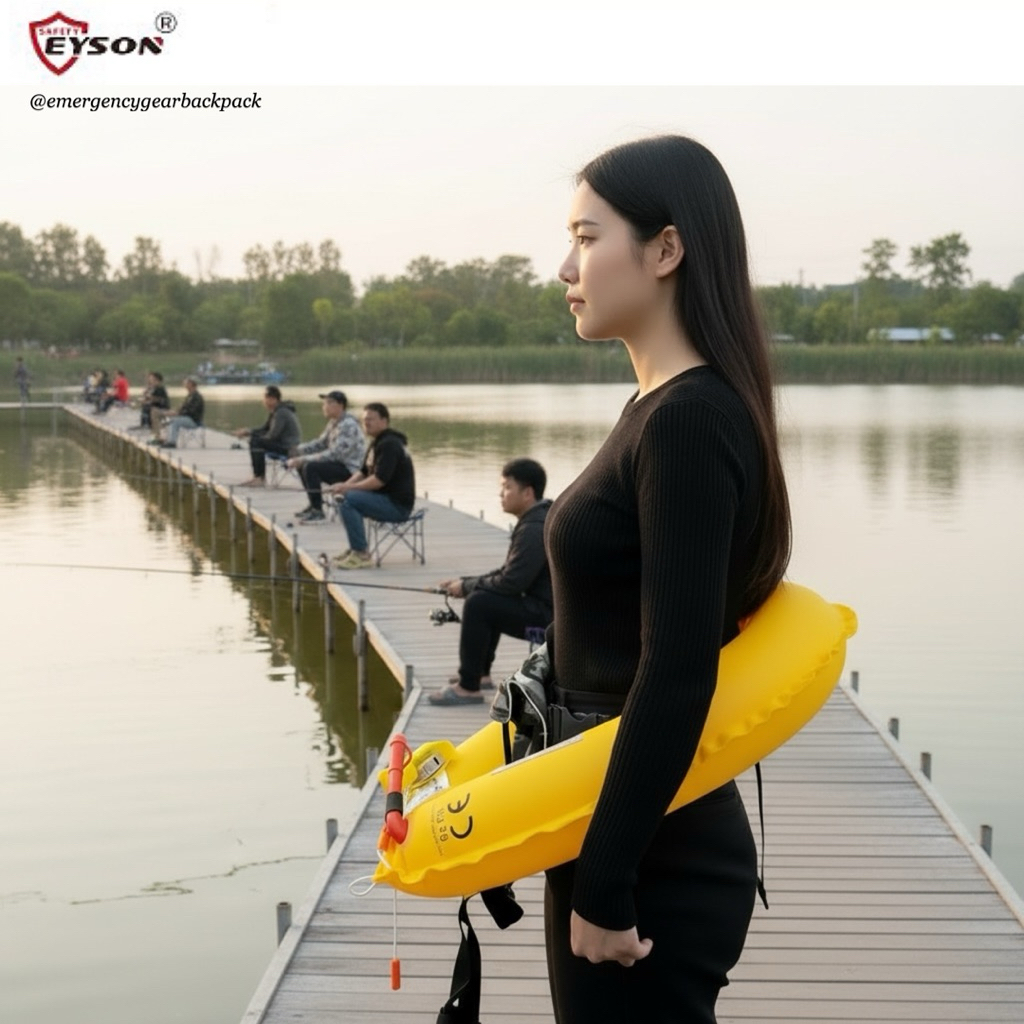 EYSON CCS602 110N กระเป๋าคาดเอวห่วงยางชูชีพ พองลมอัตโนมัติ/ดึงเชือกได้ CO2 24g มาตรฐาน EN ISO 12402-