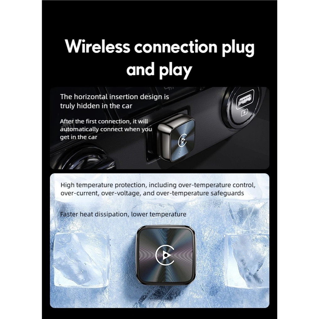 2026 อะแดปเตอร์ CarPlay&Android Auto เชื่อมต่อ BT WiFi 5 สําหรับ 99% Original Wired CarPlay/Android Auto รถยนต์อัตโนมัติ - รูปที่ 3