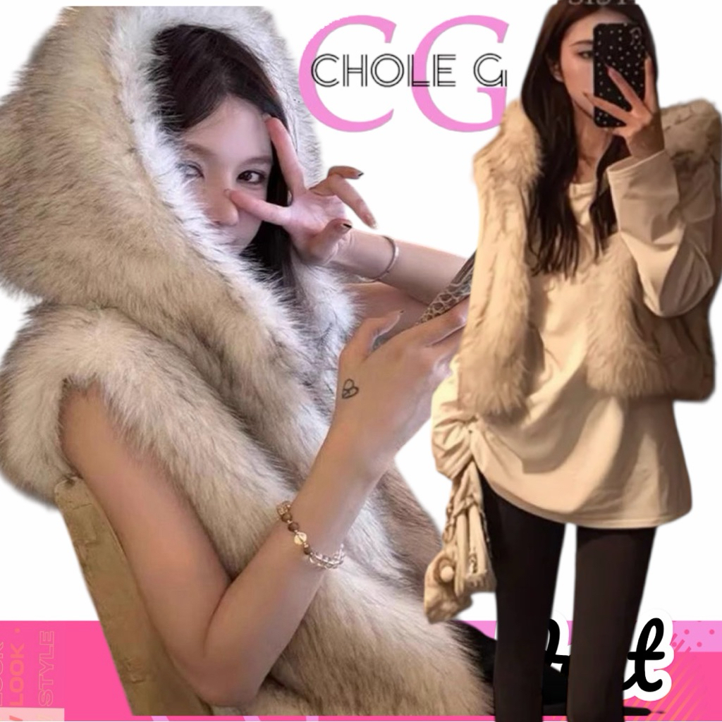 Chole G: Chelsea Fur vest เสื้อกั๊กขนเฟอร์ฮู้ดสุดหรู ดีไซน์เรียบแต่ดูแพง ใส่แล้วลุคคุณหนูทันที