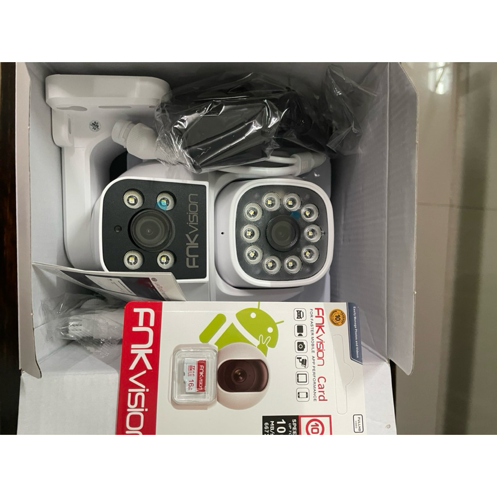FNKvision กล้องวงจรปิด 8MP WIFI มี2กล้อง 2เลนส์+16GB