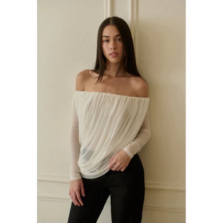 MACHMACHTHELABEL - Blaire Draped Top เสื้อเดรปแขนยาว (พร้อมส่ง)