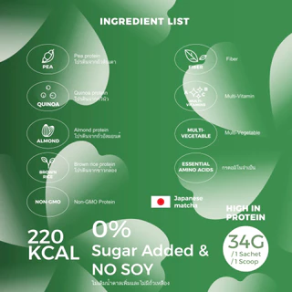 Alter matcha x PaloyH plant-based protein โปรตีนพืช รส มัทฉะ โปรตีนพืช โปรตีน 1 กระปุก