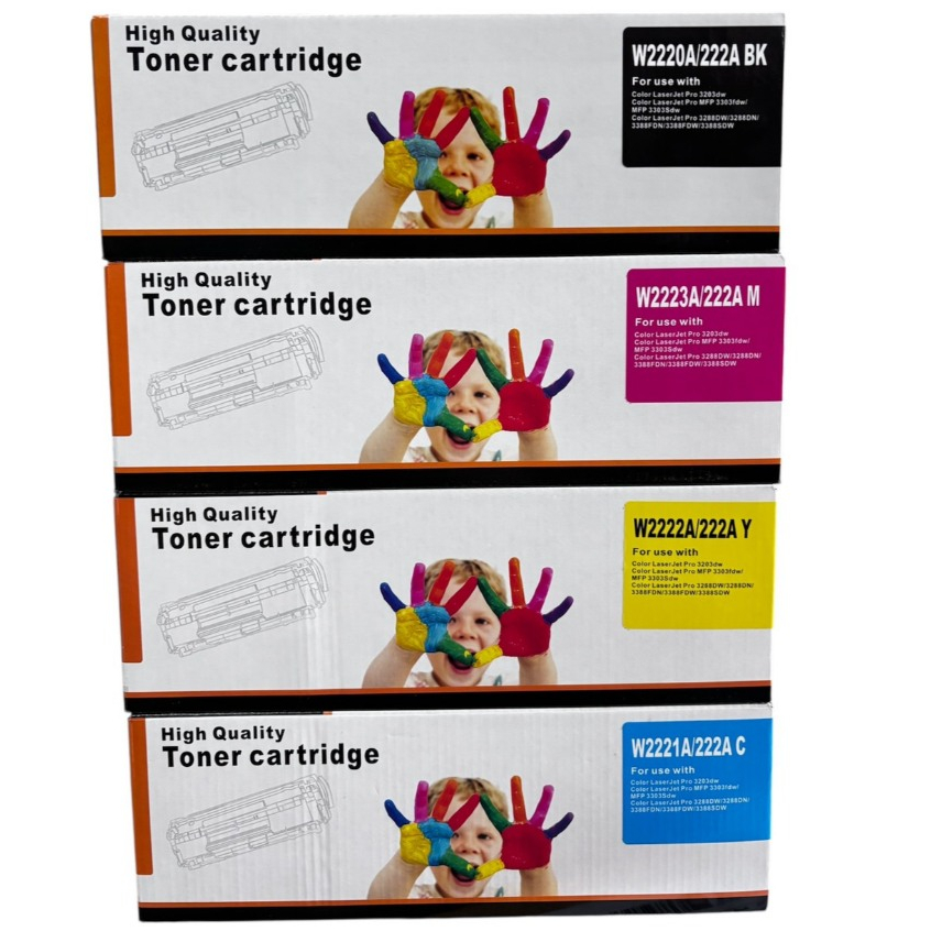 โทนเนอร์W2220A  HP222A BK,C,M,Y เทียบเท่า(W2220A / W2221A / W2222A / W2223A)สีสวย คมชัด