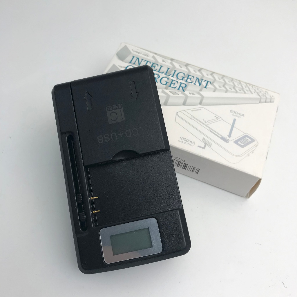 ที่ชาร์จแบบหนีบ แบบมีจอ ใช้ง่าย อุปกรณ์ชาร์จแบตเตอรี่ LCDสำหรับโทรศัพท์มือถือUSB-Port ที่ชาร์จ แบต แบบหนีบ สำหรับ กล้อง