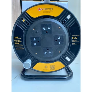 Randy 16A3680W ล้อเก็บสายไฟ4ช่อง ปลั๊กไฟ มอก. กันไฟสองชั้น VCT1.5X3 ปลั๊ก30M ปลั๊กไฟ 20 10 เมตร ปลั๊กพ่วง รางปลั๊ก
