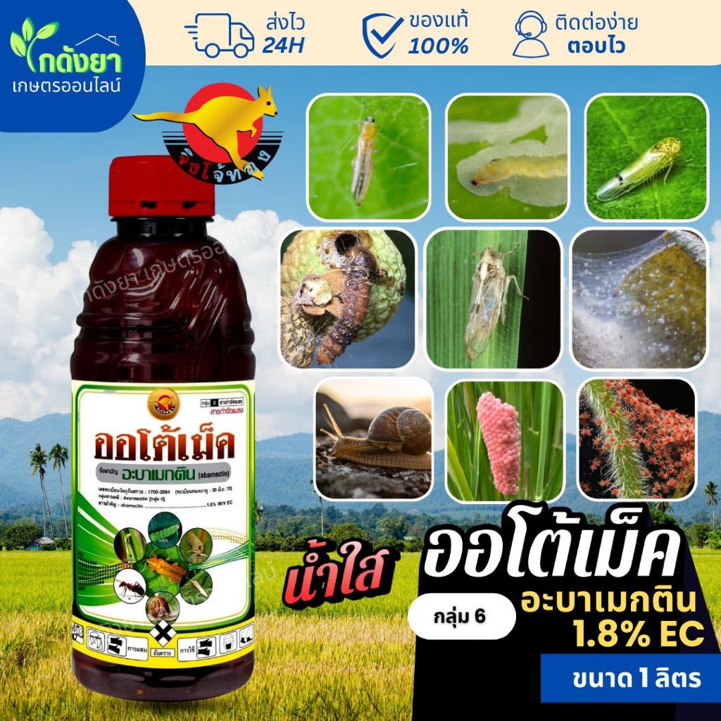ออโต้เม็ค อะบาเม็กติน น้ำใส สูตรเย็น 1ลิตร ดูดซึมคุมนาน