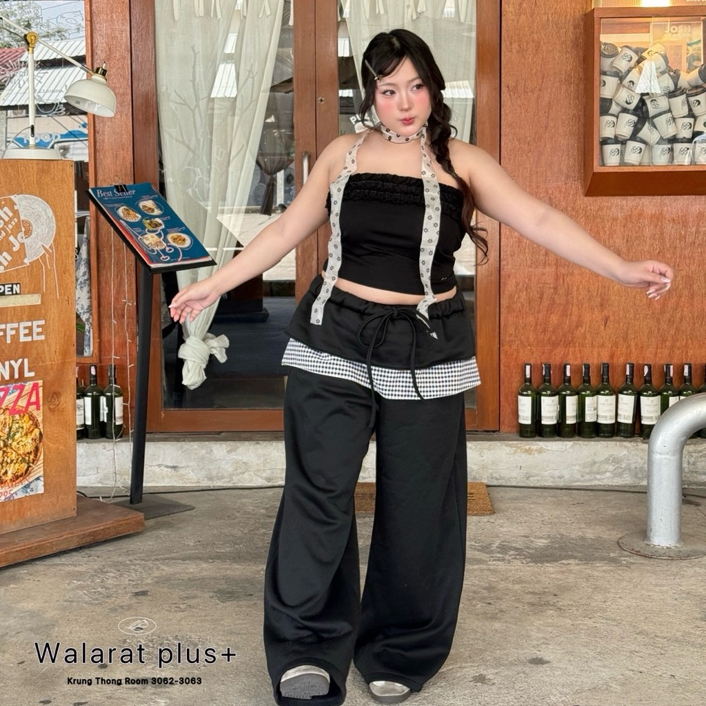 🧸𝐂𝐡𝐮𝐛𝐛𝐲𝐋𝐚𝐧𝐝.(เอว32-46)🪿PunPun Pants🪿รุ่นปันปัน กางเกงไซส์ใหญ่ ดีเทลน่ารัก สำหรับสาวอวบ #Sk059 - รูปที่ 3