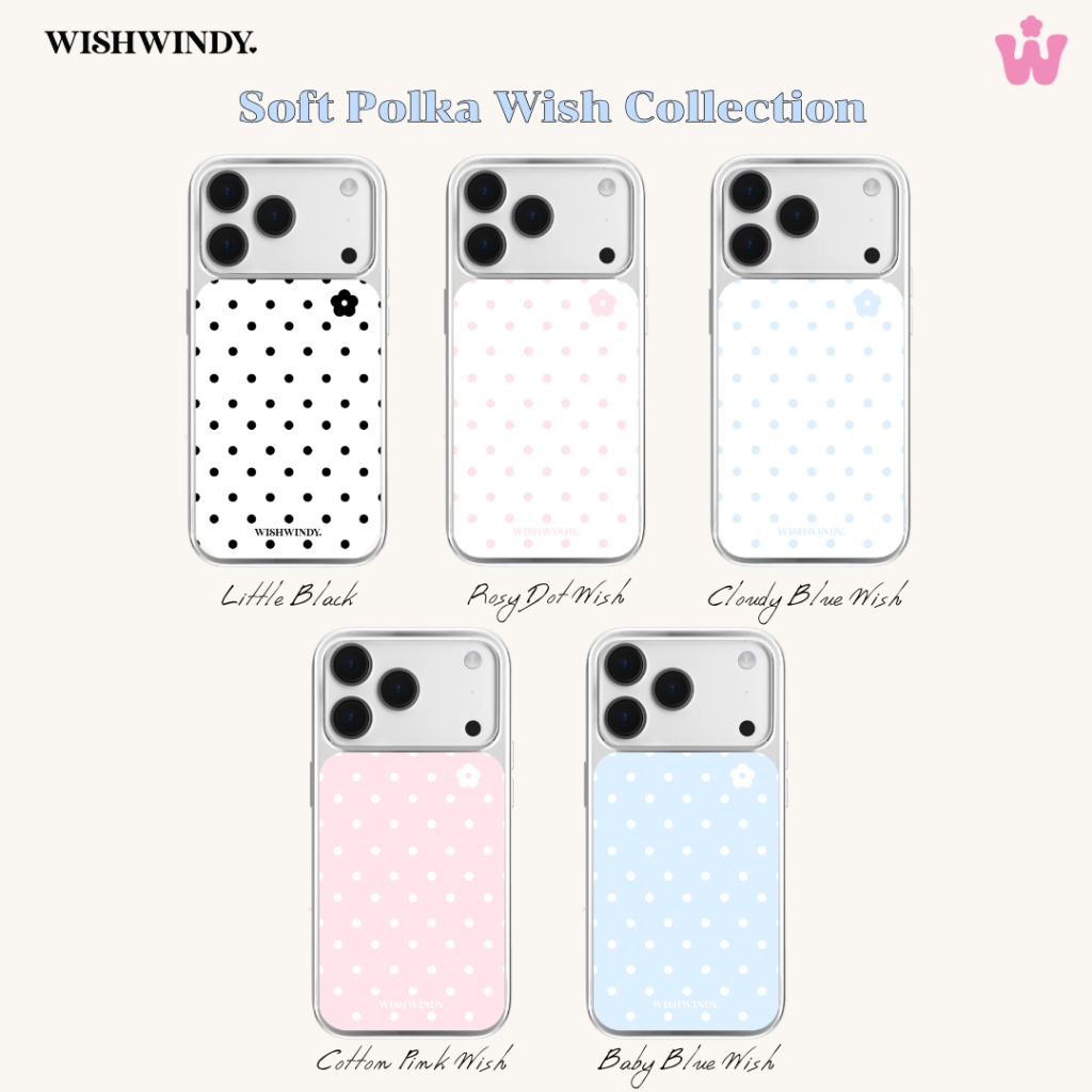 Soft Polka Wish Collection sliver case For iPhone case เคสไอโฟน | Wishwindy