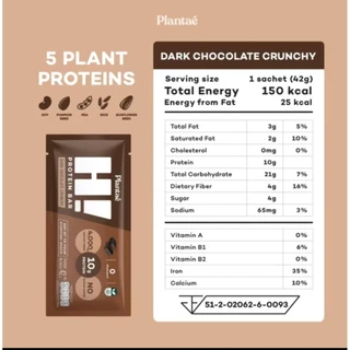 [ แบ่งขาย ]Plantae Hi Protein Bar 1 ชิ้น เลือกรสชาติได้ในตัวเลือกสินค้าเลยครับโปรตีนจากพืช โปรตีนบาร์ ไม่เติมน้ำตาล