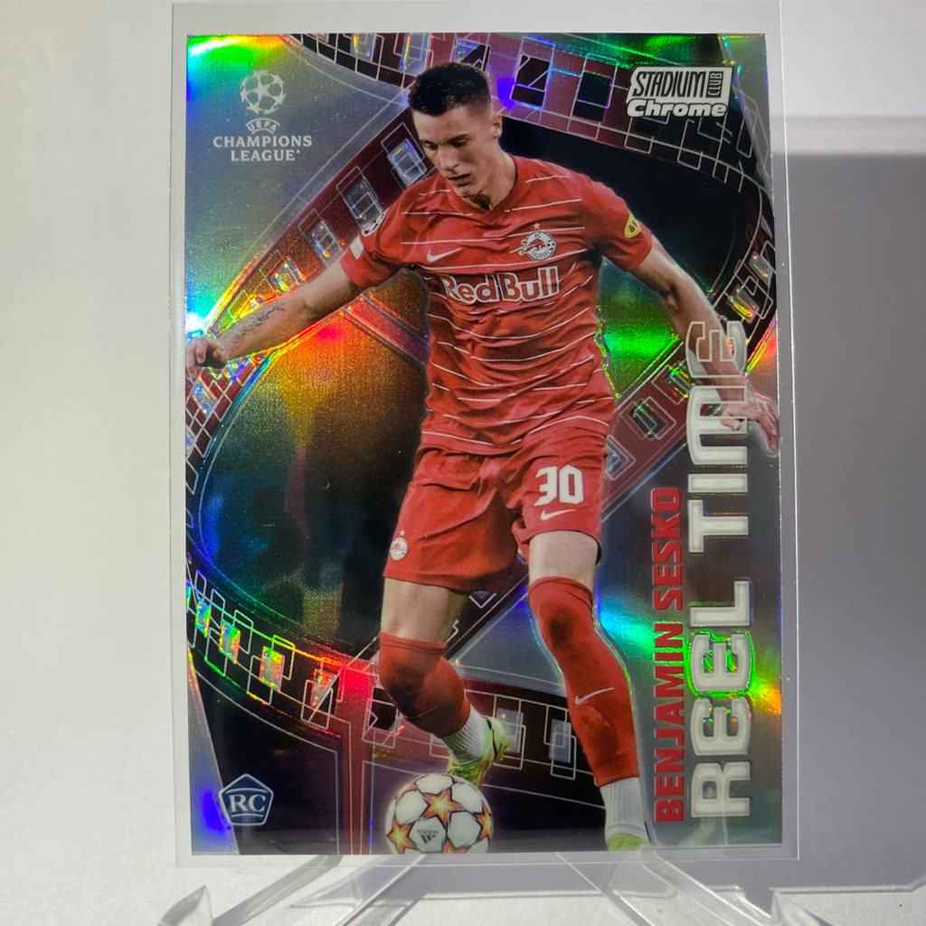 การ์ดนักฟุตบอล BENJAMIN SESKO, RC, SALZBURG, REEL TIME, RT-BS, TOPPS STADIUM CHROME 2022