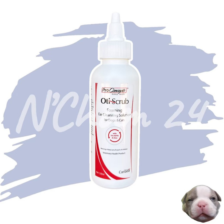 OTISCRUB 120 ml หมดอายุ07/2026 น้ำยาเช็ดหูสัตว์เลี้ยง ผลิตภัณฑ์ทำความสะอาดหู