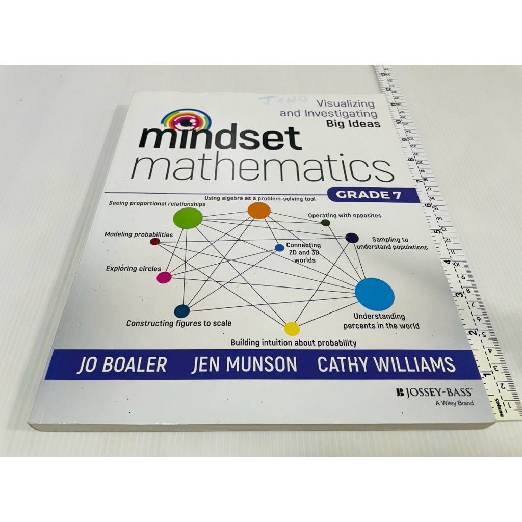 สภาพดี ตำหนิเขียนชื่อที่ปก หนังสือ Mindset Mathematics: Visualizing and Investigating Big Ideas, Gra