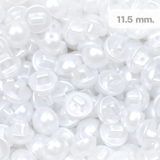 กระดุมมุกก้านพลาสติก 10mm/11.5mm กระดุมมุกขาวเงา กระดุมเสื้อ กระดุมงานเย็บ กระดุมมุกแบบมีก้านหลัง พร้อมส่ง