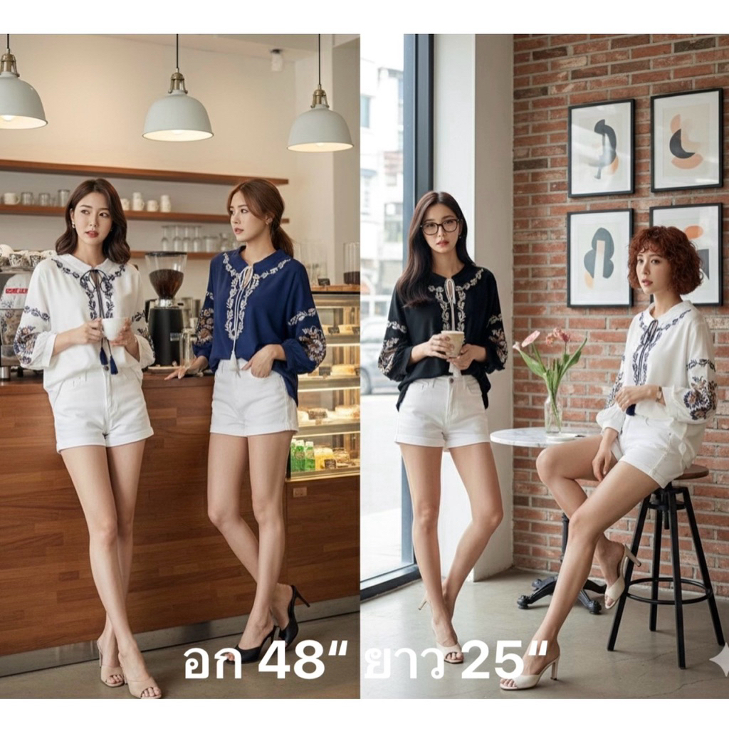 🔥ส่งฟรี🛍️เสื้องานปัก โบฮีเมียน อก 44-48" ผ้าสปัน เนื้อดี ไม่ร้อน ทรงสวย ผ้าทิ้งตัว ส่งไวมาก สาวอวบใส่ได้ แบรนด์🌈 nudyda🌈