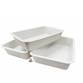 ถาดพลาสติกไซส์ใหญ่สีขาว ถาดทรายแมว ถาดเอนกประสงค์ กะบะพลาสติ…