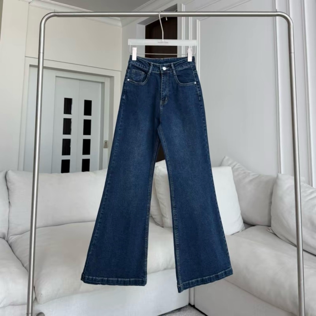 ส่งต่อมือ 1 ป้ายห้อย PTU30331 Andy Basic Flared Jeans กางเกงยีนส์เอวสูงขากระบอกปลายขาม้า PROMTHONG ส