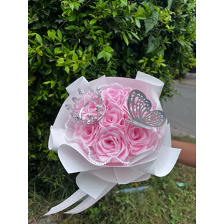 ❌รีบใช้แจ้งในแชท❌ช่อดอกกุหลาบริบบิ้น ดอกกุหลาบกริตเตอร์ 🌹 3 ดอกขึ้นไปแถมผีเสื้อ 7ดอกขึ้นไปแถมผีเสื้อ+มงกุฎ