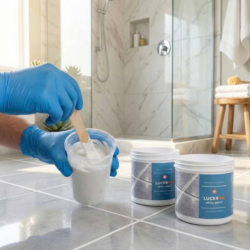 ยาแนว Lucerna Epoxy Grout  1 kg รุ่น ผสมเอง แก้ปัญหา ห้องน้ำรั่วซึมแบบประหยัด