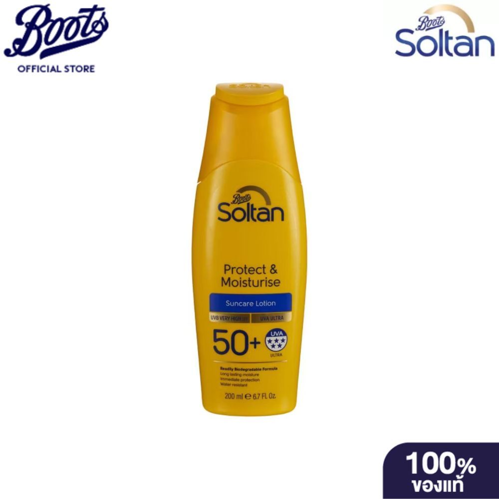 Soltan บู๊ทส์ โซลแทน โพรเท็ค แอนด์ มอยส์เจอร์ไรซ์ ซันแคร์ โลชั่น ยูวีบี เวรี่ ไฮ เอสพีเอฟ 50+
