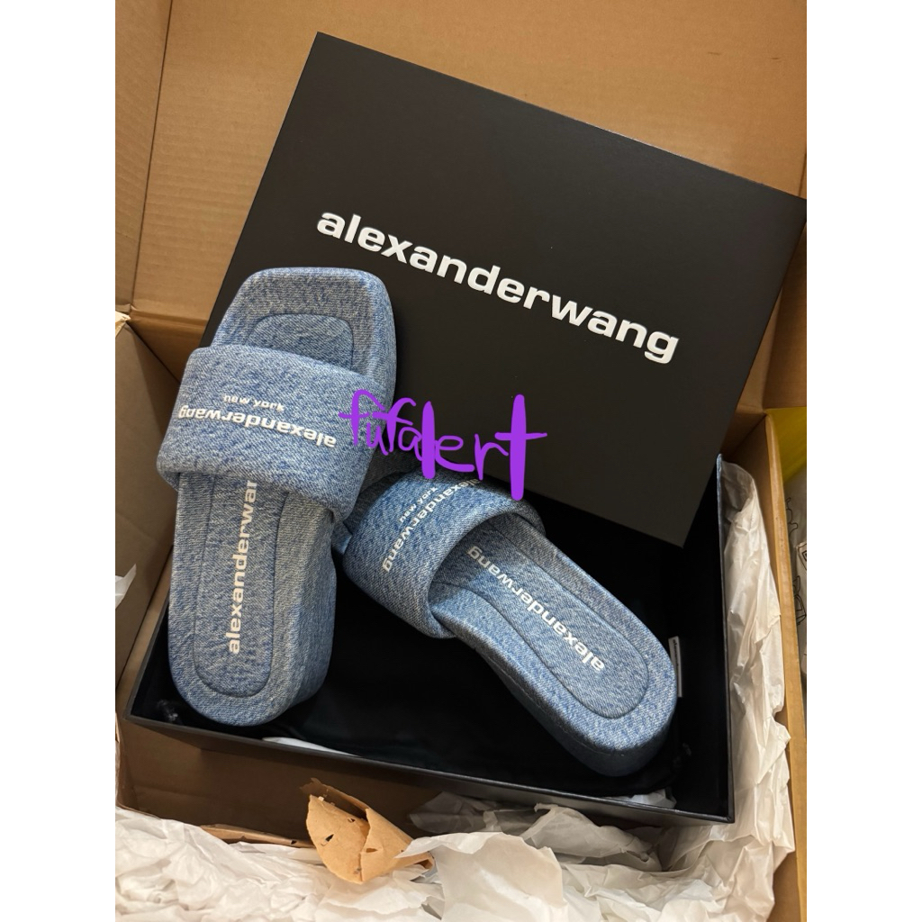 แท้💯มือ2 Alexander Wang Goatskin Slide  size38