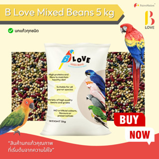 บี เลิฟ มิกซ์ บีนส์ ธัญพืชรวมสำหรับนกแก้วทุกชนิด อาหารนกแก้ว…