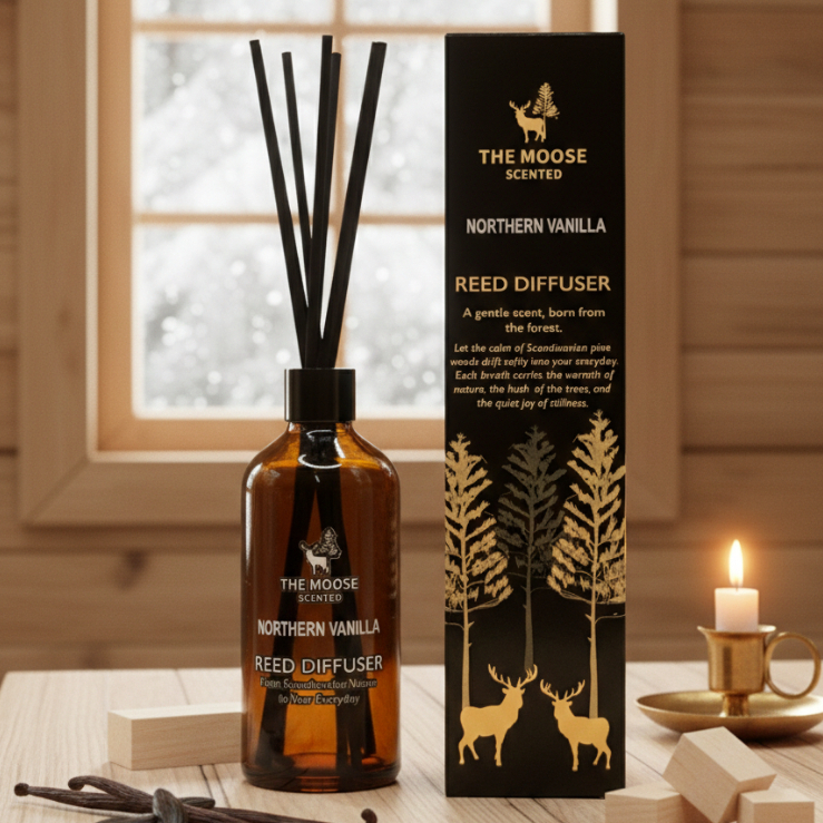 ก้านไม้หอม Reed Diffuser Northern Vanilla วานิลลา 100ml The Moose Scented น้ำหอมปรับอากาศบ้าน ก้านน้ำหอมกระจายกลิ่น