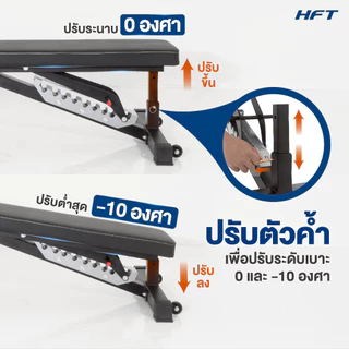 HFT ม้านั่งออกกำลังกาย Weight Bench รุ่น FORCE 3 เก้าอี้ดัมเบล ม้านั่งปรับระดับ อุปกรณ์ออกกำลังกาย - Homefittools
