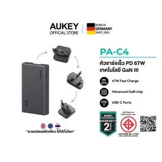 AUKEY Comet Pro หัวชาร์จเร็ว 30-140W 3-Port Power Delivery อะแดปเตอร์ หัวชาร์จ หัวชาร์จไอโฟน TYPE-C