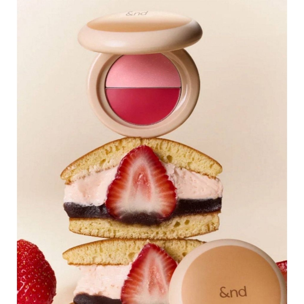 &nd by rom&nd Dorayaki Lip & Cheek – Sweet Strawberry 02 🍓✨