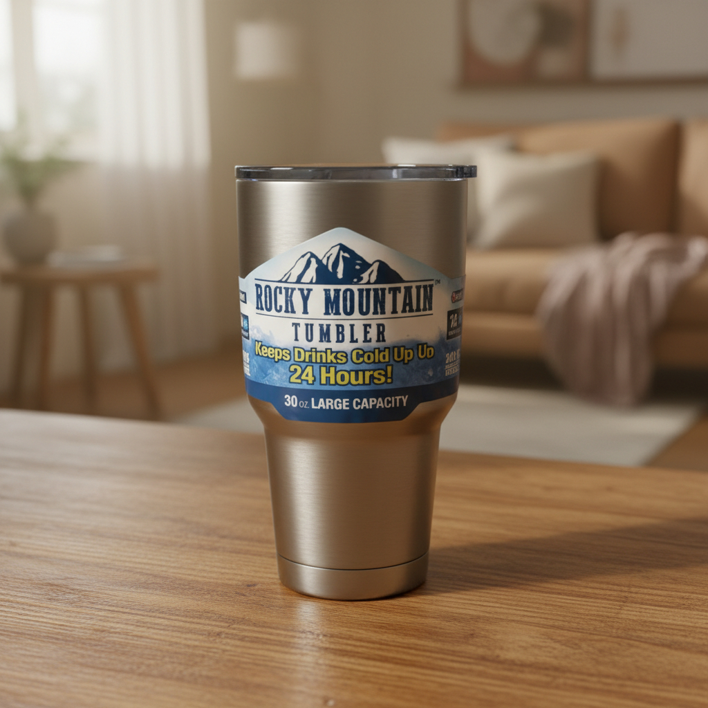 Rocky Mountain Tumbler พร้อมหลอดแปรง  แก้วเก็บความเย็นได้นาน 24ชั่วโมง ขนาด 30 ออนซ์ พร้อมฝา(ใส่หลอด