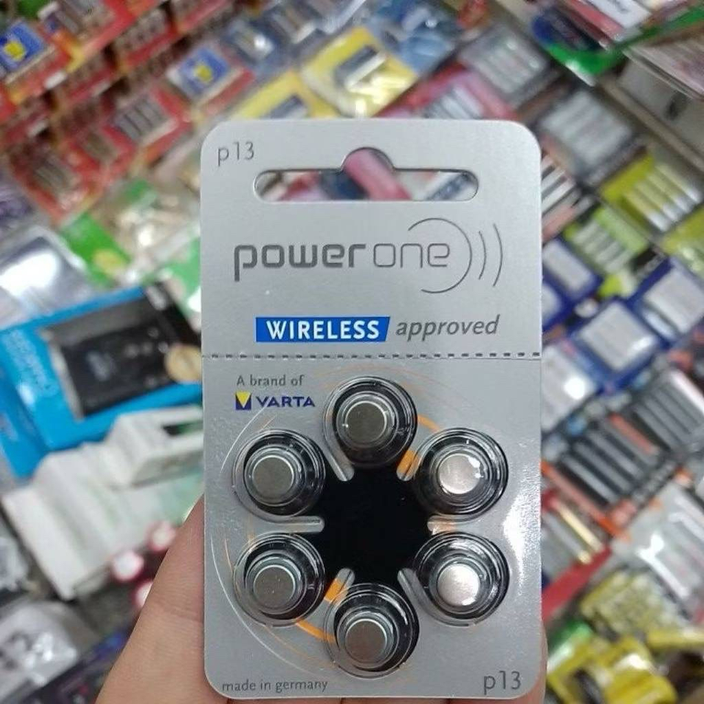 ถ่านเครื่องช่วยฟัง Power One P13 Wireless Approved A13, ZA13, PR48 แพค6ก้อน 1.45V ของแท้ Made in Ger