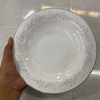 จานเซรามิก 9 นิ้ว จานข้าว จานใหญ่ จานลายดอกไม้ ทำจากเซรามิกเ…