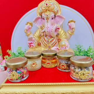 MT-PRY03 ชุดไหว้ ขอพรมินิมอล ถวายพระพิฆเนศ 5 กระปุกจิ๋ว สุดค…