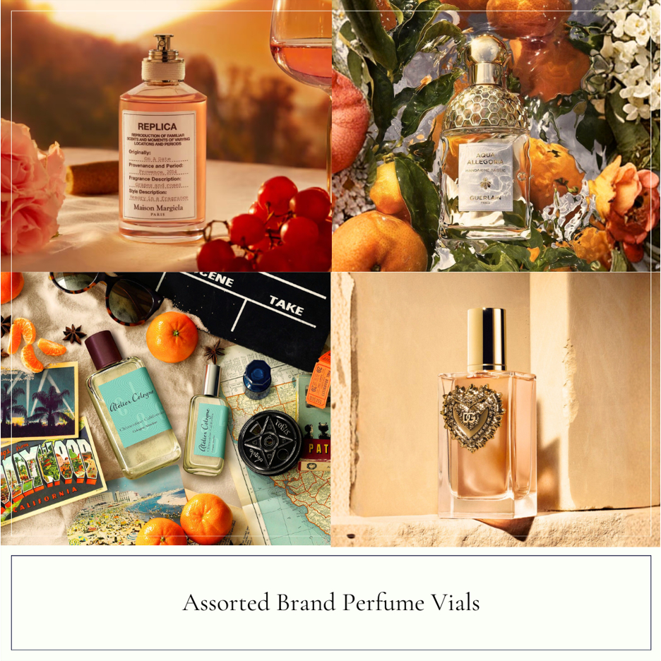 Assorted Perfume Vials รวมหลายแบรนด์ From The Garden,Ombre Leather, Tuxedo, Devotion
