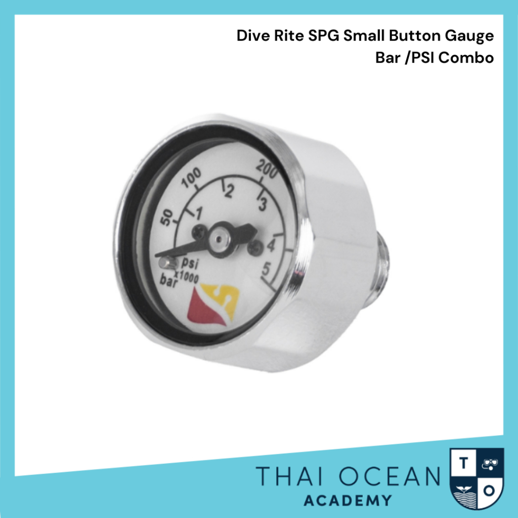 Dive Rite SPG Small Button Gauge Bar /PSI Combo - 1" Face มินิเกจขนาดเล็ก