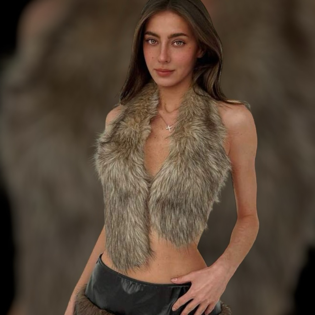 ขนเฟอร์ ปลายเสื้อไม่เท่ากัน สำหรับผู้หญิง