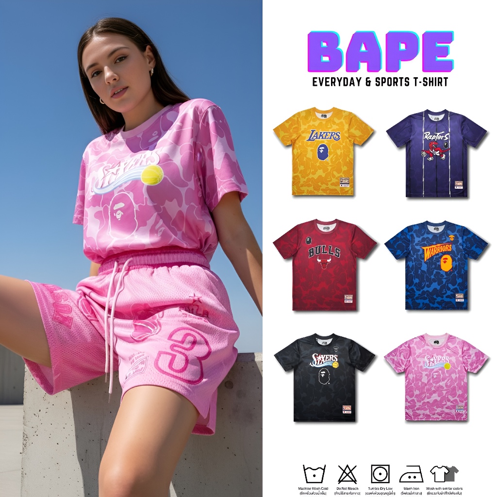 เสื้อยืด เสื้อแขนสั้น Shooting Shirts B.A.P.E COLLECTION [ มีไซส์ใหญ่ ]