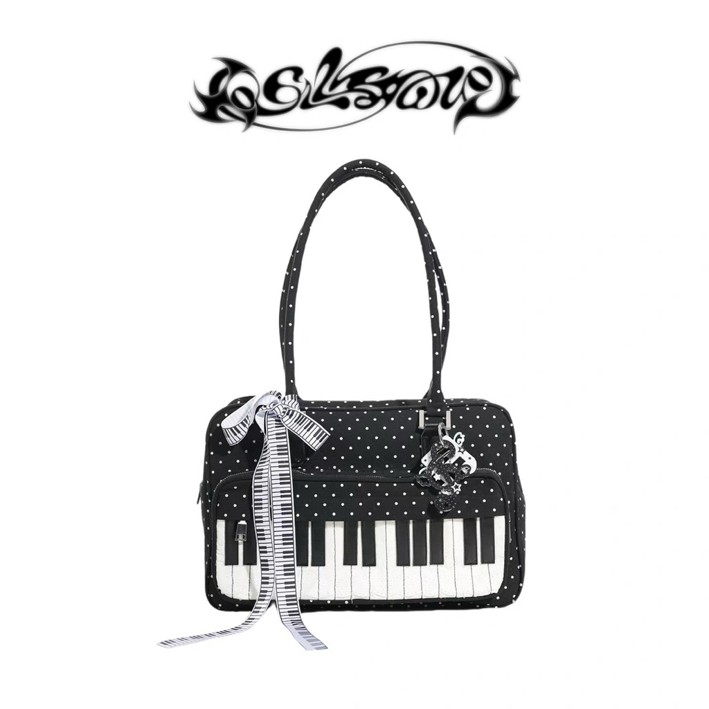 UUSTUDIO Piano Keyboard Backpack กระเป๋าเป้กระเป๋าใส่ไอแพดลายเปียโน สไตล์เกาหลี ความจุใหญ่ น้ำหนักเบา