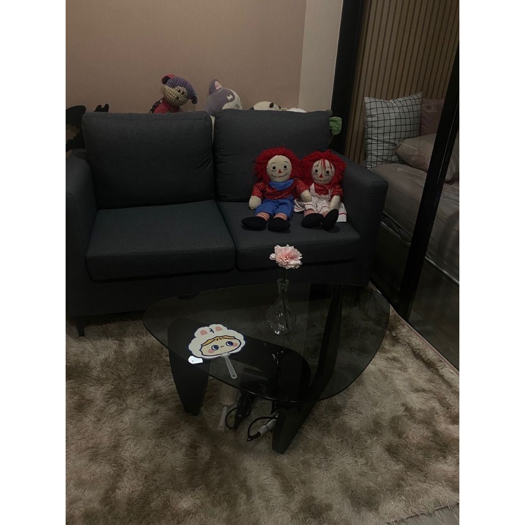 พร้อมส่ง🔥โต๊ะกลาง ความหนา 8 มม coffee table โต๊ะกลางโซฟา กระจกนิรภัย ขาโต๊ะไม้โอ๊ค แข็งแรงและทนทาน ติดตั้งง่าย A